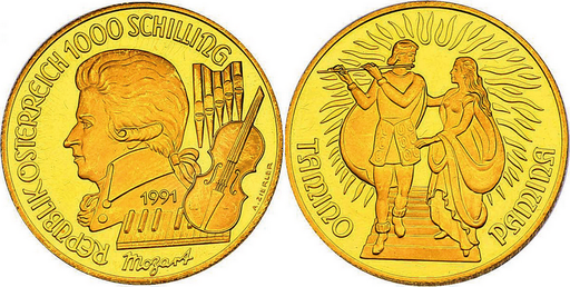 [7997.1991.54] 1991, 1000 Schilling "Wolfgang Amadeus Mozart"