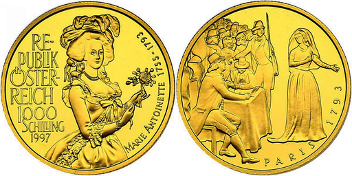 [7997.1997.58] 1997, 1000 Schilling "Marie Antoinette"