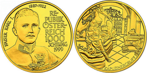[7997.1999.60] 1999, 1000 Schilling "Kaiser Karl I."