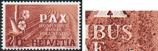 [7300.271.03] 2 Fr. Spaten, "Y-förmiger Rasterfehler in US von HOMNIBUS"