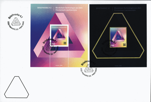 [7823.2028.03] Sonderblock "4.1 Blockchain Technologie", Combo-Beleg Normalblock und ungezähnte Sonderedition