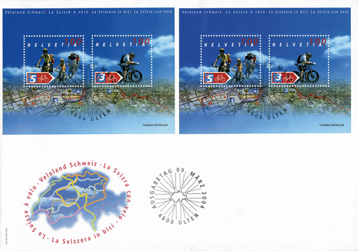 [7303.1118.02] 2004, Veloland Schweiz, "Fehldruck im blauen Hintergrund"