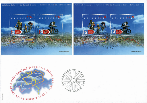 [7303.1118.02] 2004, Veloland Schweiz, &quot;Fehldruck im blauen Hintergrund&quot;