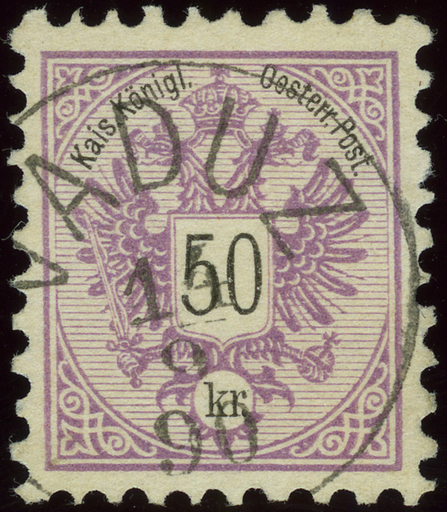 [7820.1883.01] 1883, Liechtenstein-Vorläufer mit Österreichischen Marken