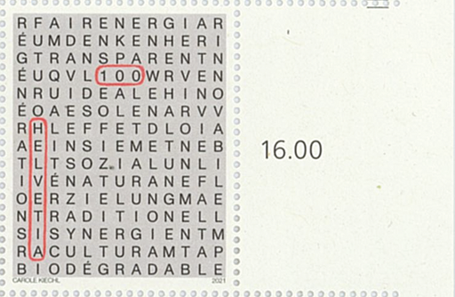 [7300.1818.09] 100 Rp. Nachhaltigkeit, "überbreiter Bogenrand"waagrecht