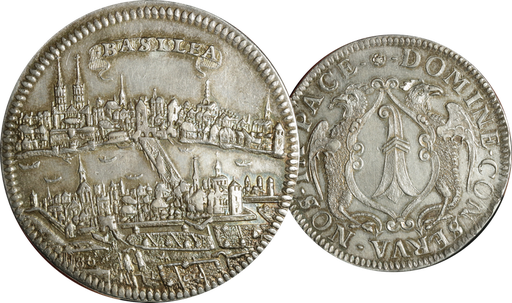[8012.1670.01] 1670, Taler Basel, Wappen zwischen Basilisken