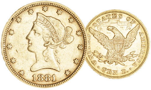 [7997.1881.01] 1881, 10 USD &quot;Liberty Head&quot;