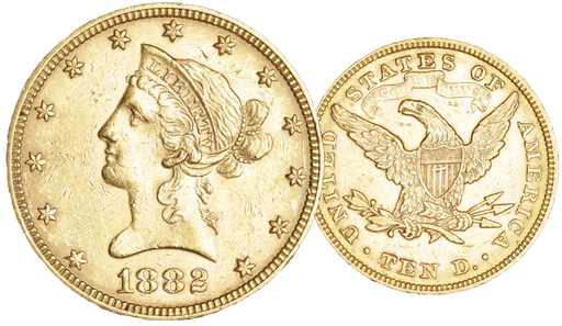 [7997.1882.01] 1882, 10 USD &quot;Liberty Head&quot;, Gold Au (0.900), 16.71 g schwer