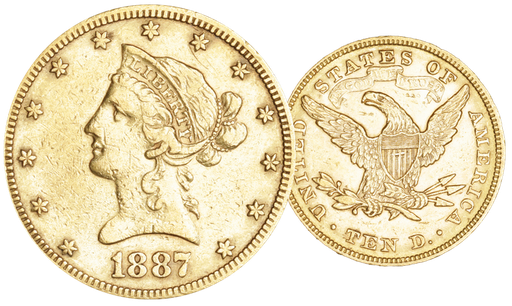 [7997.1887.01] 1887, 10 USD &quot;Liberty Head&quot;