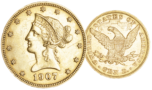 [7997.1907.01] 1907, 10 USD &quot;Liberty Head&quot;, Gold Au (0.900), 16.71 g schwer