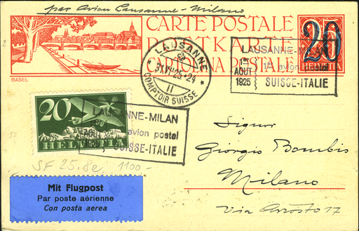 [7374.25.61] 1925, Versuchsflug Lausanne-Mailand