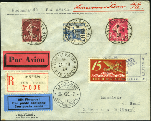 [7374.26.43] 1926, Flugpost zum Abschluss des Comptoir Suisse Lausanne