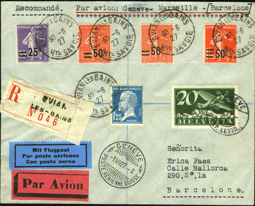 [7373.27.27] 1927, Erstflug Genf-Marseille