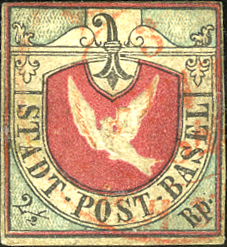 [7020.8.81] 1845, Basler Taube, schwarz-blau-karmin