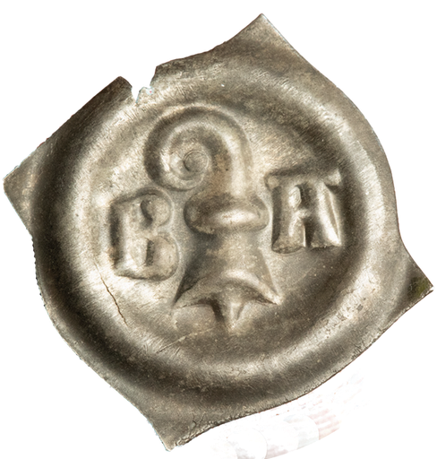 [8012.1373.01] o. J. (nach 1373), Vierzipfliger Pfennig erste Münze von Basel-Stadt in prächtiger Erhaltung!
