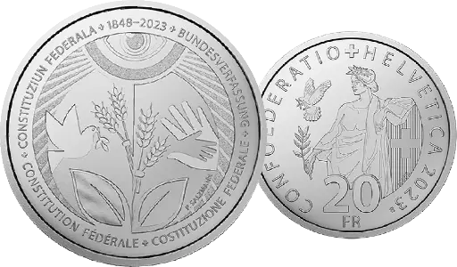 [7996.2023.03] 2023, 20 Fr. Gedenkmünze "175 Jahre Bundesverfassung"