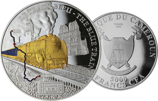 [7986.2022.50] 5 Unzen-Silber-Gedenkprägung "Le Train Bleu"