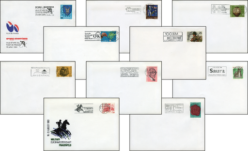 [7300.1980.02] Flaggenstempel-Spezialkollektion über 100 Belege