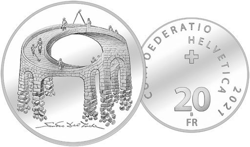 [7996.2021.05] 2021, 20 Fr. Gedenkmünze &quot;Illusion-Viadukt&quot;