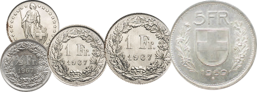 [7875.1967.02] Die letzten Silber - Bundesmünzen Schweiz