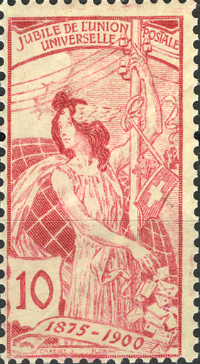 [7280.78.05] 10 Rp. dunkelpurpurrot statt anilinrosa (unter der Quarzlampe orange leuchtend)