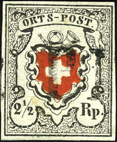 [7033.13.18] 2 1-2 Rp. schwarz-rot, Type 26