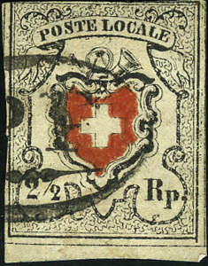 [7034.14.25] 2 1-2 Rp. schwarz-rot, Type 40