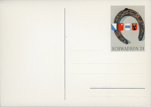 [7594.29.02] 1939, Kavallerie - Schwadron 24 "Hufeisen mit Kantonswappen" Karte