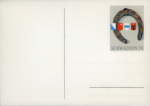 [7594.29.02] 1939, Kavallerie - Schwadron 24 &quot;Hufeisen mit Kantonswappen&quot; Karte