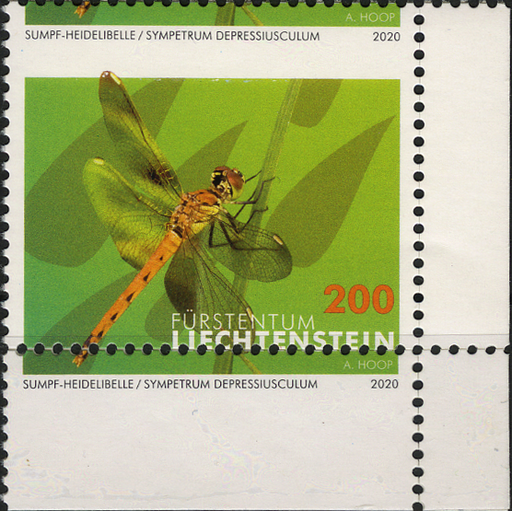 [7820.1934.05] 2020, Libellen II, Druckverschiebung, unteres Bogen-Eckrandstück