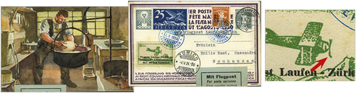 [7374.24.91] 1924, Flugtag Laufen, Vignette, &quot;Gebrochener Propeller&quot;