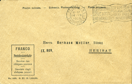 [7570.2.09] 1916-19, Franco-Vordruck, schwarz