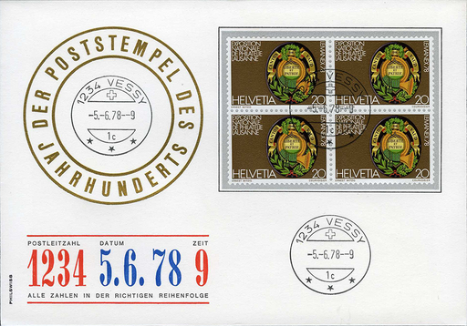 [7300.1234.01] 1978, Jahrhundert-Stempel 123456789