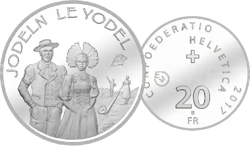 [7996.2017.04] 2017, 20 Fr. Gedenkmünzen "Jodeln", Probeprägung