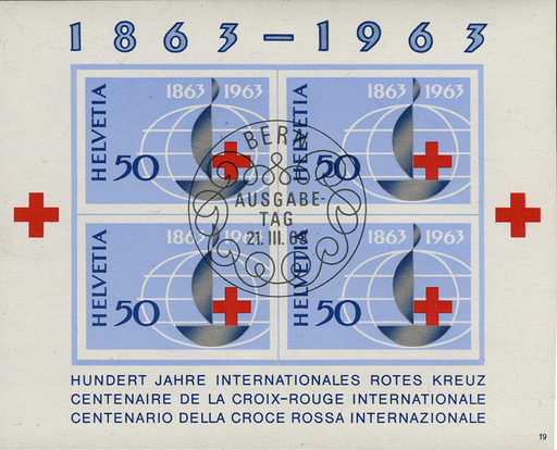 [7410.40.05] 1963, 100 Jahre Rotes Kreuz, markantes Überformat