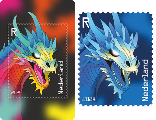 [2840.2024.04] 2024, Crypto Stamp "Drache blau", Niederlande