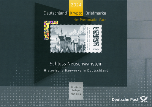 [1500.2024.05] Krypto-Briefmarke "Schloss Neuschwanstein" 4er Presentation Pack