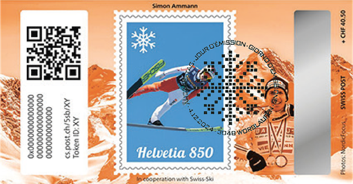[7321.5.26] 2024, Crypto Stamp &quot;Simon Ammann&quot; - Bronze Edition