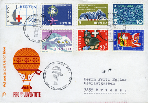 [7362.1964.01] 1964, Ballonbrief zugunsten der PRO JUVENTUTE