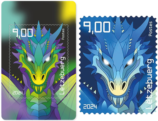 [2380.2024.03] 2024, Crypto Stamp "Drache blau", Luxemburg