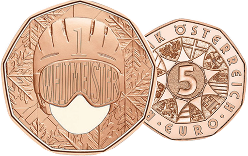 [7983.2024.06] 2024, 5 Euro "Ski-Weltmeisterschaft", Österreich