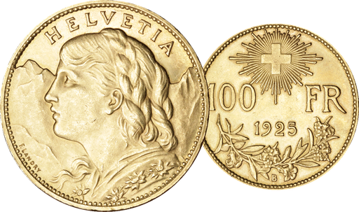 [7874.1925.16] 1925, 100 Fr. Gold-Vreneli