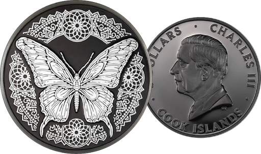 [7984.2025.19] 2025, 5 Dollars Schmetterling - Butterfly, Cook Islands