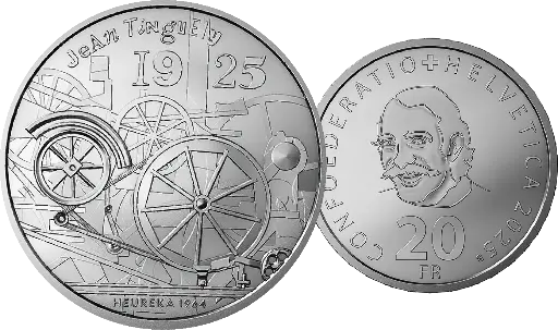 [7996.2025.02] 2025, 20 Fr. Gedenkmünze "Jean Tinguely"