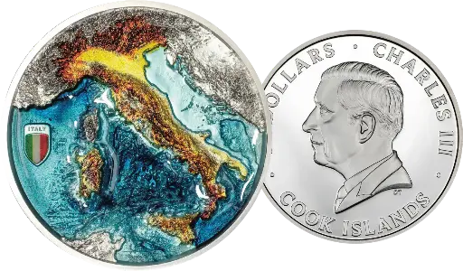 [7986.2025.41] 2025, 10 Dollars, Republica Italiana, Cook Islands