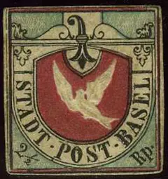 [7020.8.82] 1845, Basler Taube schwarz-blau-karmin, Luxusstück