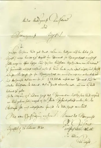 [7000.1840.01] 1840 (13. Februar), eigenhändiger Faltbrief Jeremias Gotthelf  