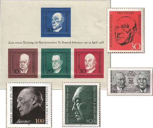 [1400.1968.01] 1968, 1 Sonderblock, 4 Briefmarken, BRD