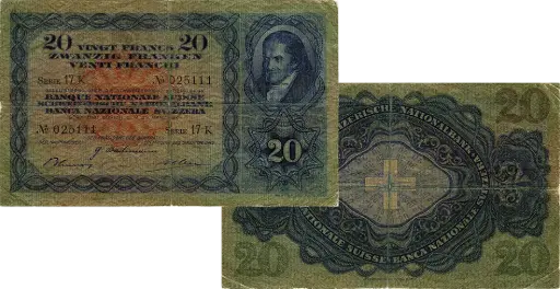 [7994.1929.01] 20 Franken Banknote Schweiz, 3. Emission (1929-1952)