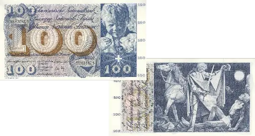 [7994.1956.01] 100 Franken Banknote Schweiz, 5. Emission (1956-1973)